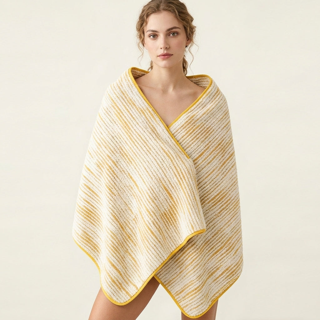 Waffle Quick Dry Antibacterial Bath Wrap Snap Design Light Breathable
